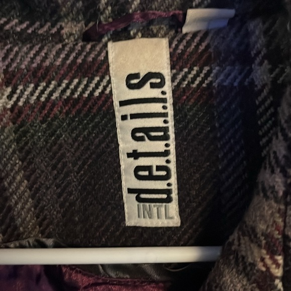 d.e.t.a.i.l.s INTL Purple Wool Women’s Coat - Picture 2 of 6